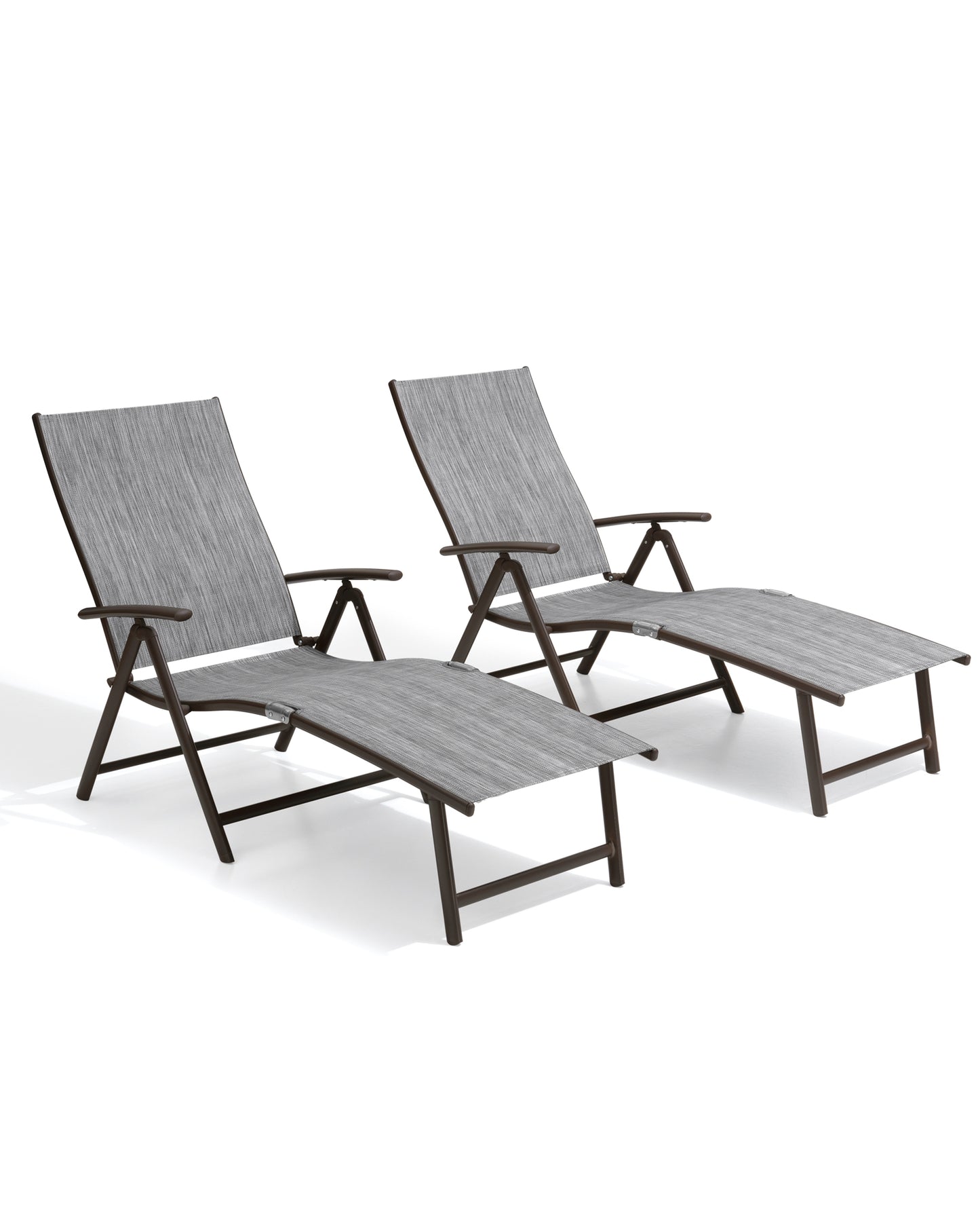 Outdoor chaise lounge cushion 2-piece set in Black Gray