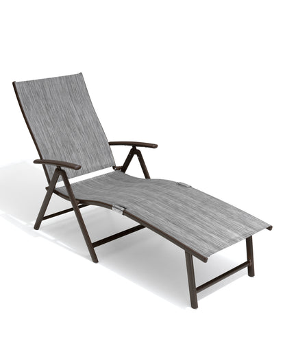 Outdoor chaise lounge cushion single in Black Gray