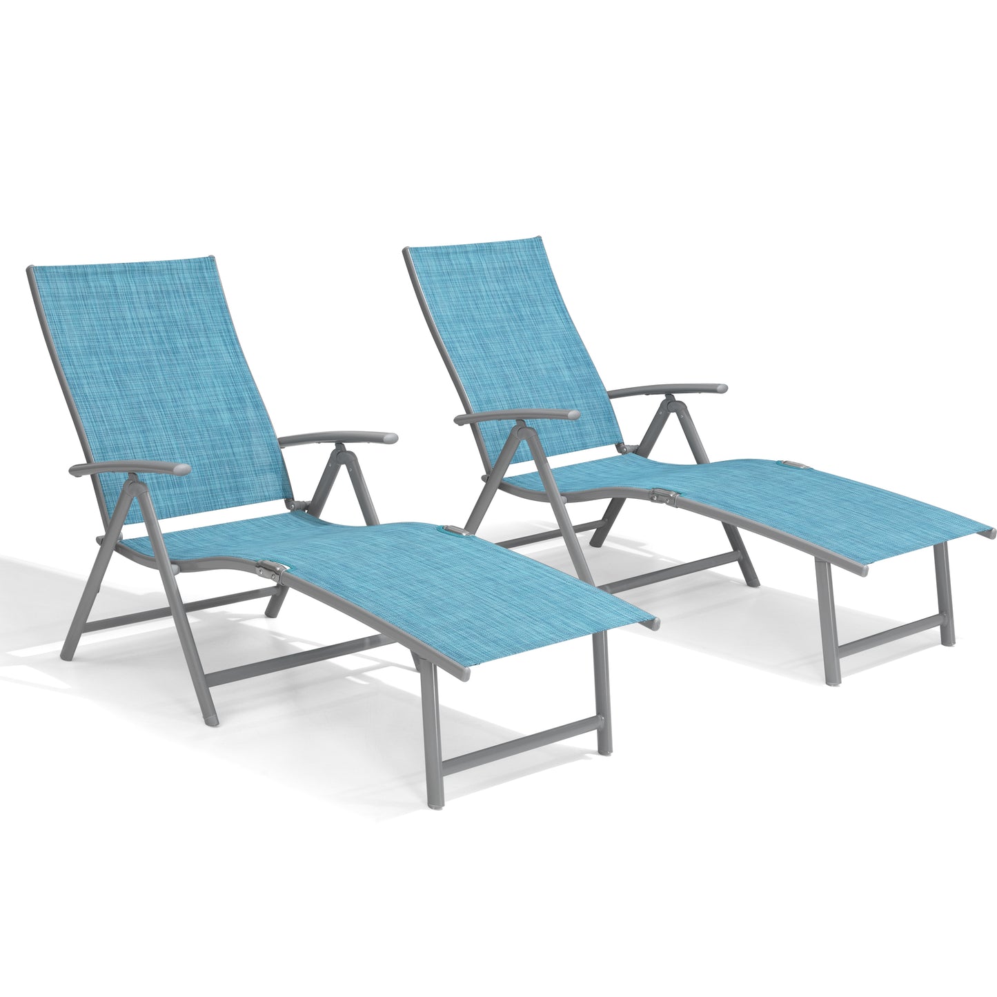Outdoor chaise lounge cushion 2-piece set in Blue