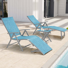 Foldable & Adjustable Aluminum Outdoor Chaise Lounge