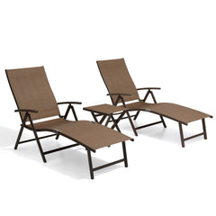 Foldable & Adjustable Aluminum Outdoor Chaise Lounge