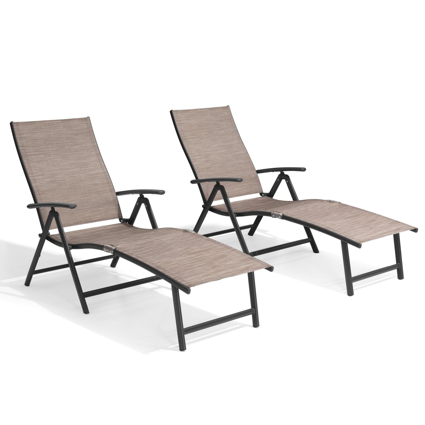 Outdoor chaise lounge cushion 2-piece set in Black Gray