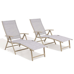 Foldable & Adjustable Aluminum Outdoor Chaise Lounge