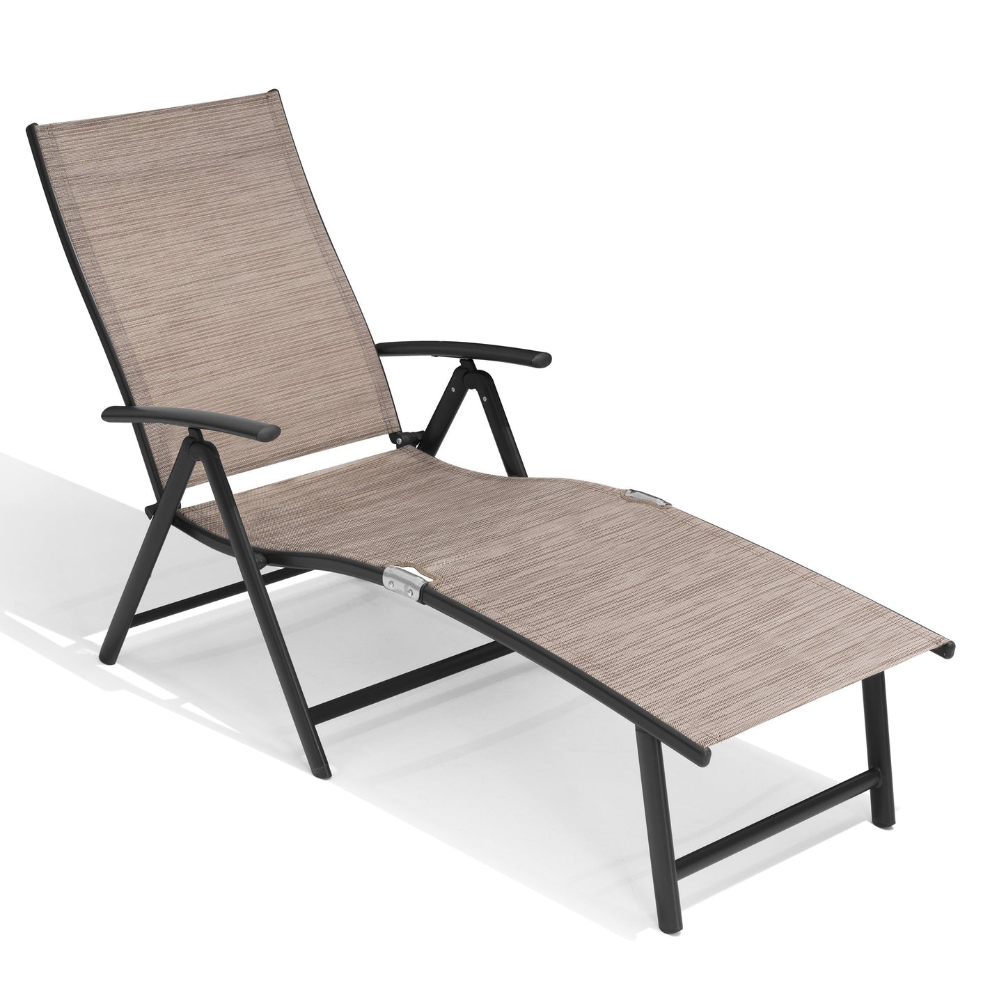 Outdoor chaise lounge cushion single in Black Gray