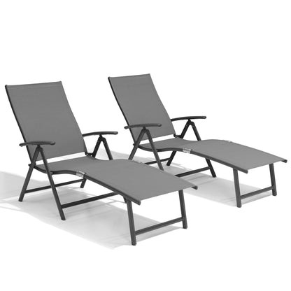 Outdoor chaise lounge cushion 2-piece set in Gray