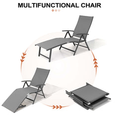 Foldable & Adjustable Aluminum Outdoor Chaise Lounge