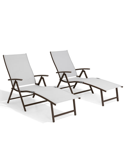 Outdoor chaise lounge cushion 2-piece set in Light Gray