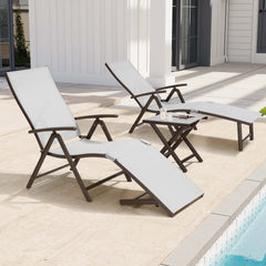 Foldable & Adjustable Aluminum Outdoor Chaise Lounge