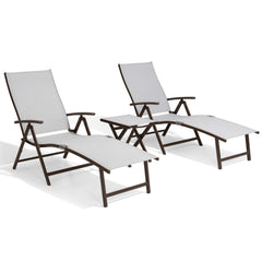 Foldable & Adjustable Aluminum Outdoor Chaise Lounge