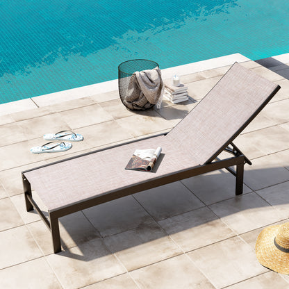 Crestlive Products 1-Piece Outdoor Adjustable Chaise Lounge Chair