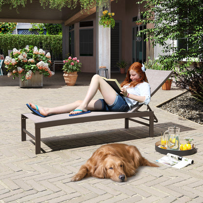 Crestlive Products 1-Piece Outdoor Adjustable Chaise Lounge Chair