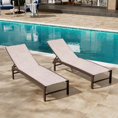 Aluminum Adjustable Outdoor Chaise Lounge Chair