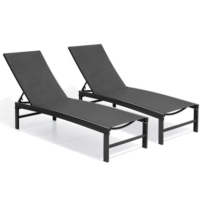 Outdoor chaise lounge cushion 2-piece set in Black