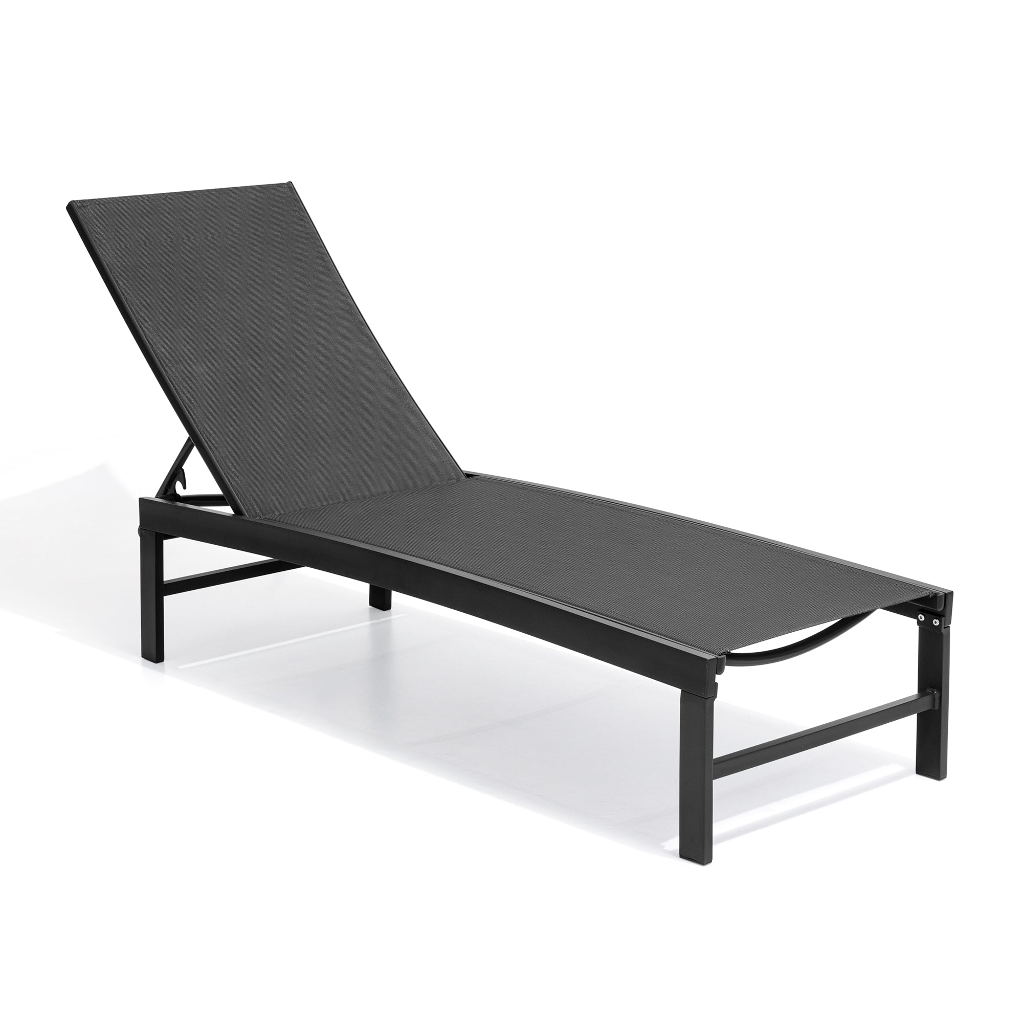 Outdoor chaise lounge cushion single in Black