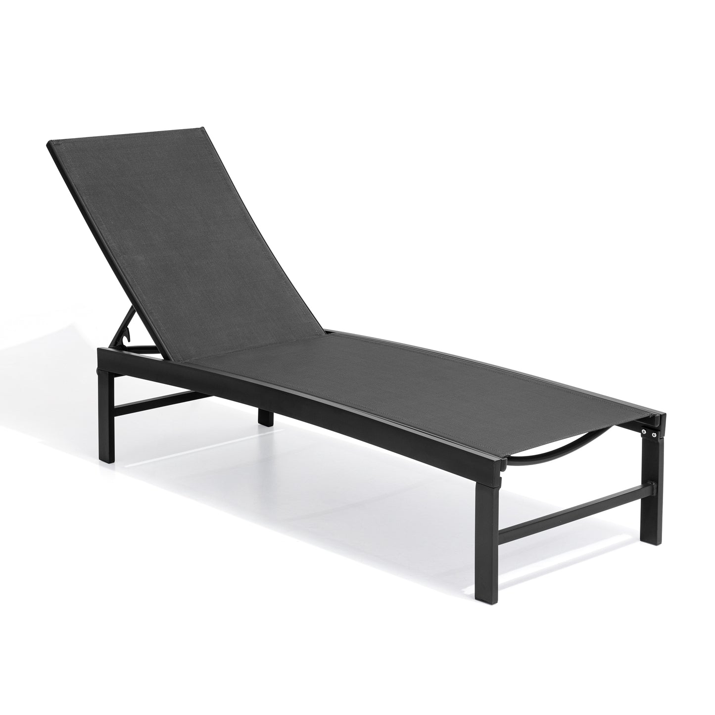 Outdoor chaise lounge cushion single in Black