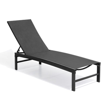 Outdoor chaise lounge cushion single in Black
