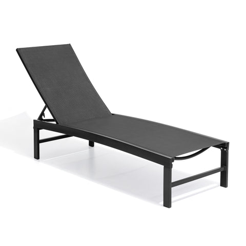 Outdoor chaise lounge cushion single in Black