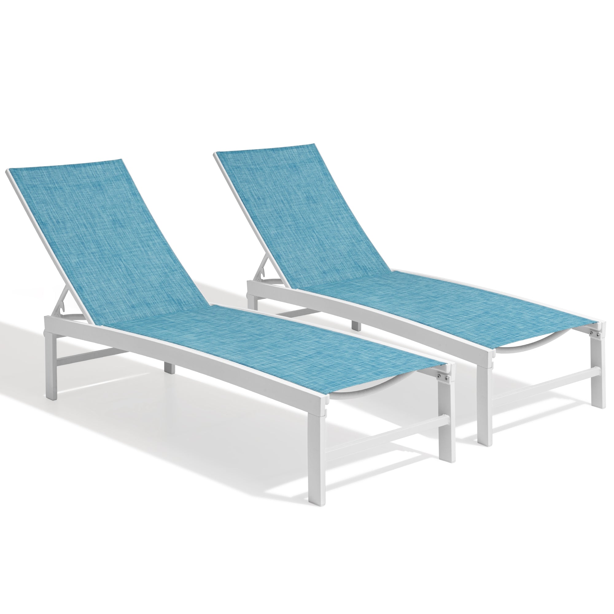 Outdoor chaise lounge cushion 2-piece set in Blue
