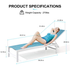 Aluminum Adjustable Outdoor Chaise Lounge Chair