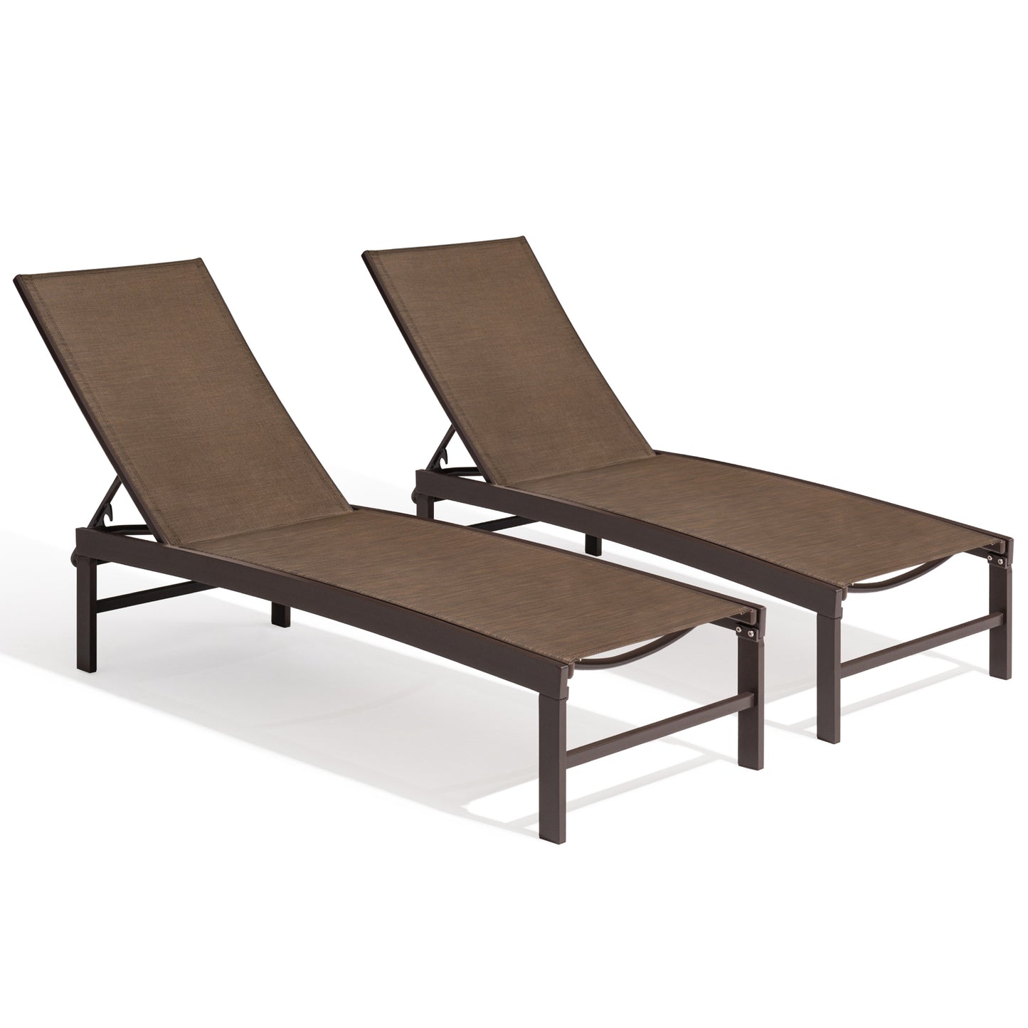 Outdoor chaise lounge cushion 2-piece set in Brown