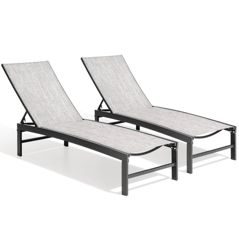 Outdoor chaise lounge cushion 2-piece set in Earth