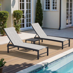 Aluminum Adjustable Outdoor Chaise Lounge Chair