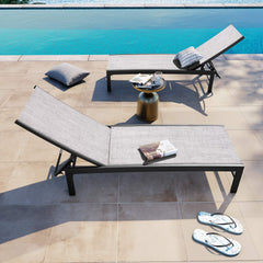 Aluminum Adjustable Outdoor Chaise Lounge Chair