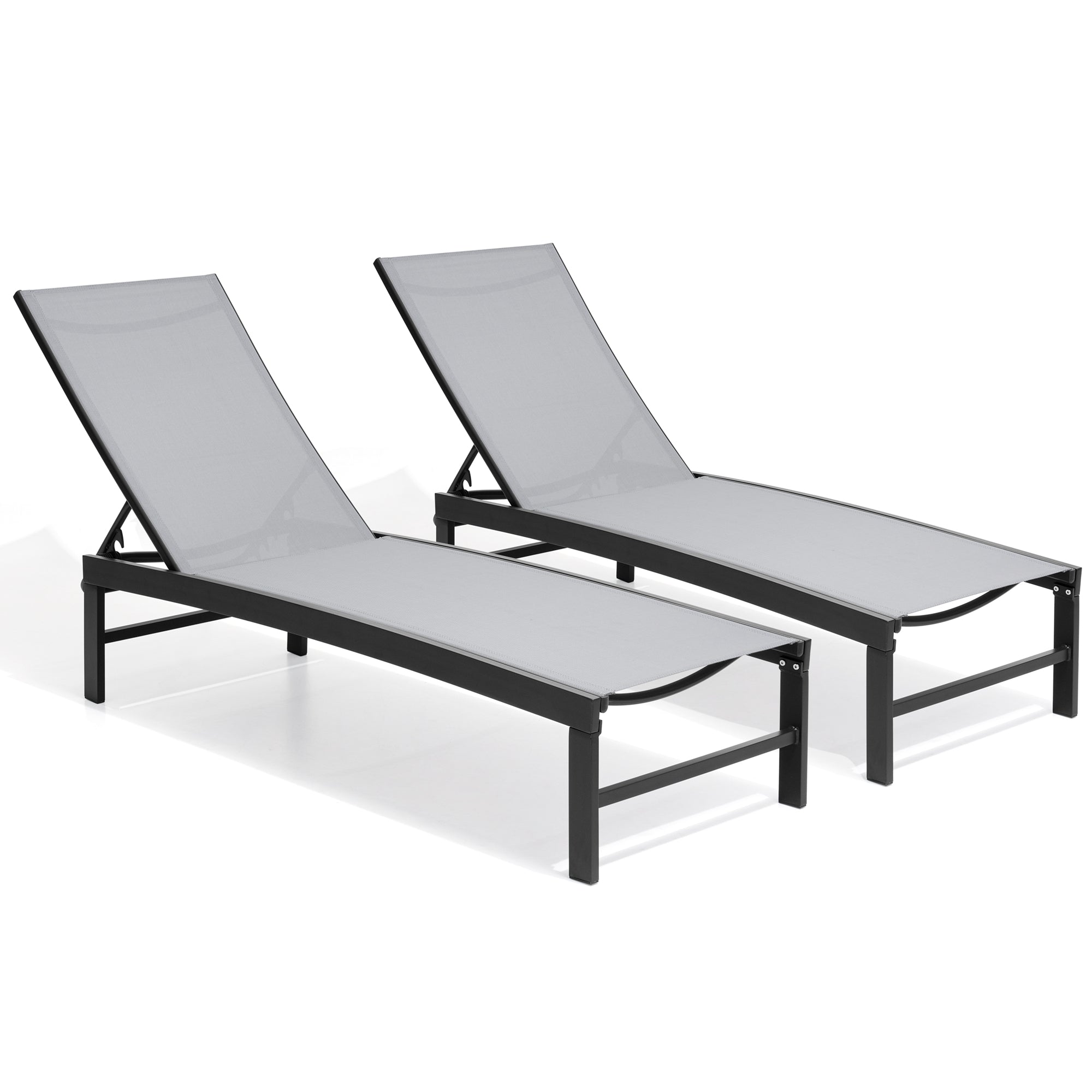 Outdoor chaise lounge cushion 2-piece set in Light Gray