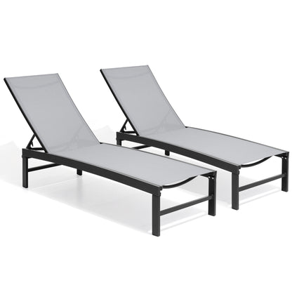 Crestlive Products 1-Piece Outdoor Adjustable Chaise Lounge Chair