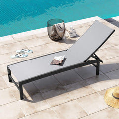 Aluminum Adjustable Outdoor Chaise Lounge Chair