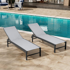 Aluminum Adjustable Outdoor Chaise Lounge Chair
