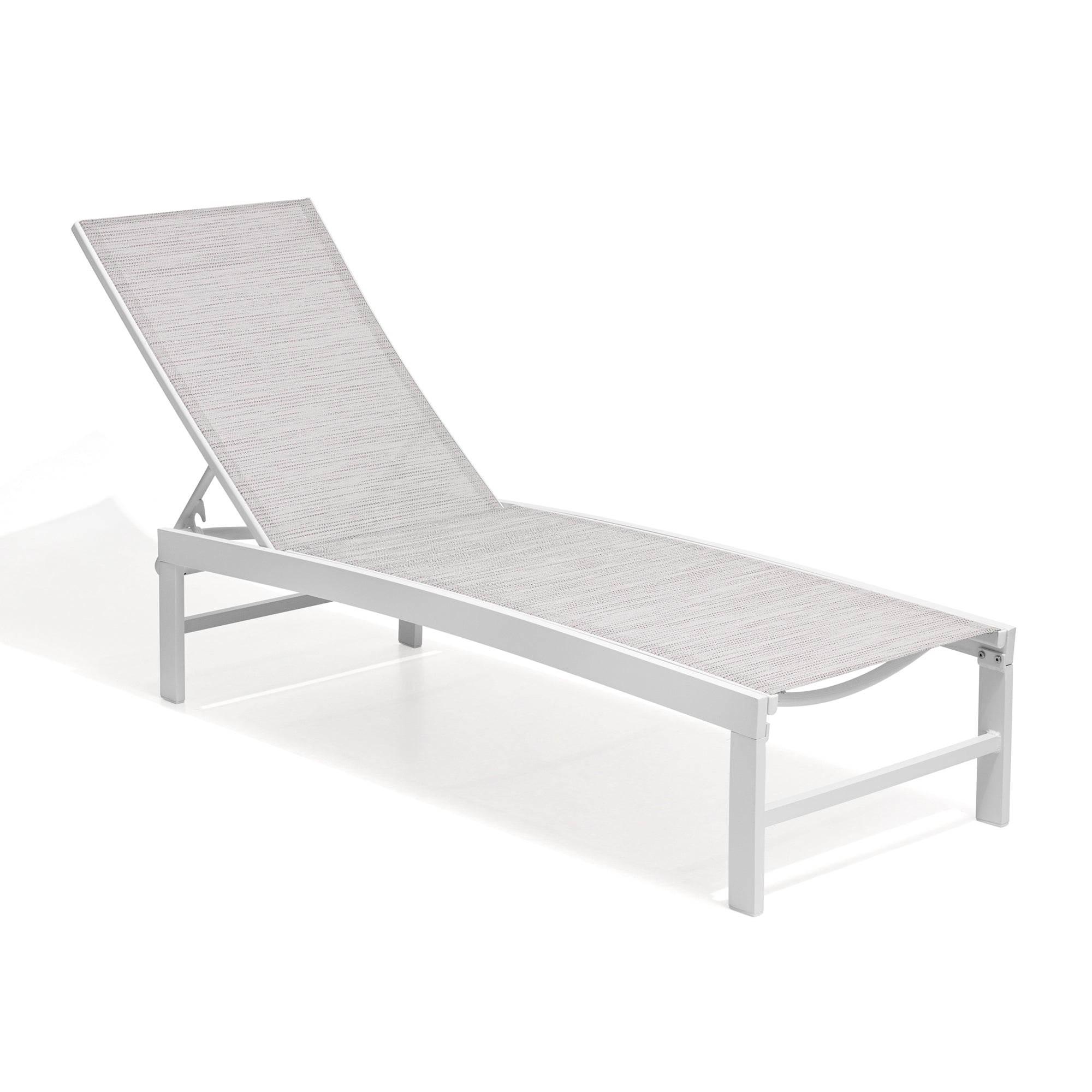 Outdoor chaise lounge cushion single in White