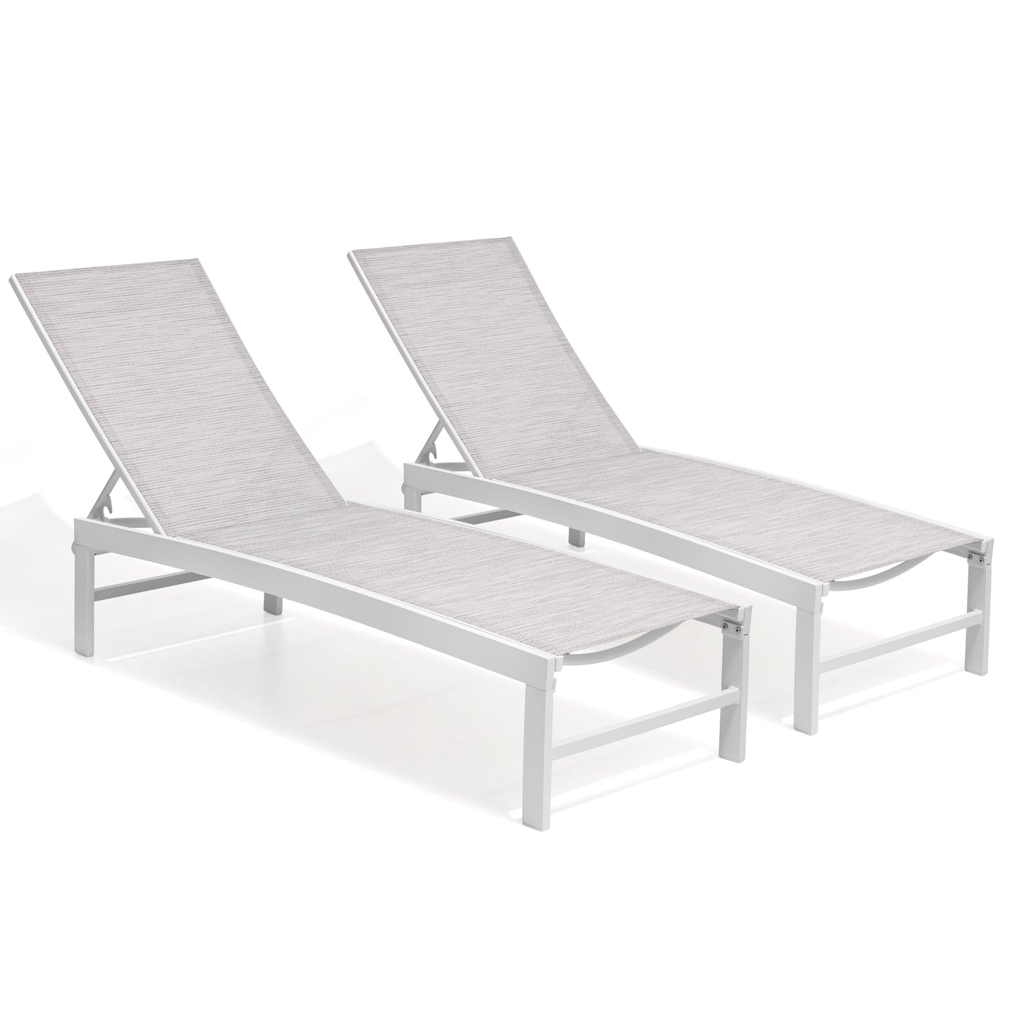 Outdoor chaise lounge cushion 2-piece set in White