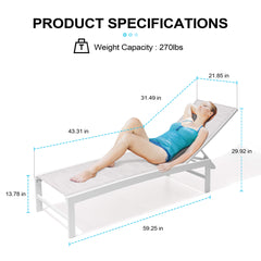Aluminum Adjustable Outdoor Chaise Lounge Chair