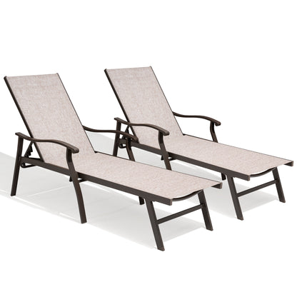 Crestlive Products Adjustable Outdoor Chaise Lounge Chair for Patio and Beach