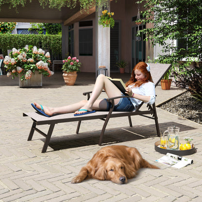 Crestlive Products Adjustable Outdoor Chaise Lounge Chair for Patio and Beach