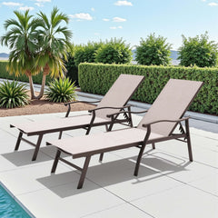 Aluminum Outdoor Adjustable Chaise Lounge Chair