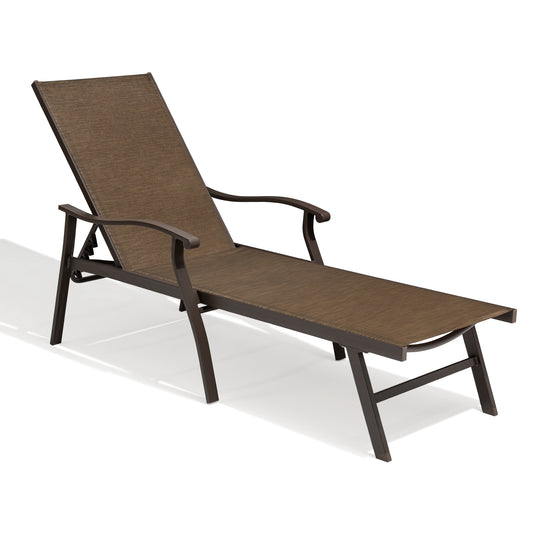 Crestlive Products Adjustable Outdoor Chaise Lounge Chair for Patio and Beach