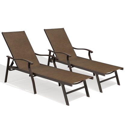Crestlive Products Adjustable Outdoor Chaise Lounge Chair for Patio and Beach
