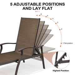 Aluminum Outdoor Adjustable Chaise Lounge Chair