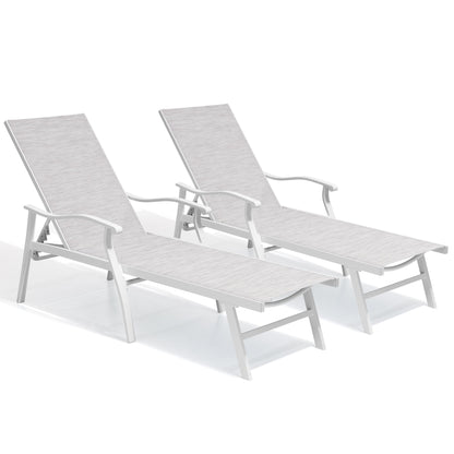 Crestlive Products Adjustable Outdoor Chaise Lounge Chair for Patio and Beach
