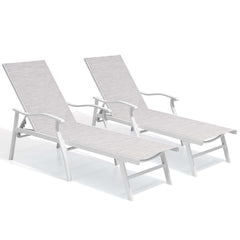 Aluminum Outdoor Adjustable Chaise Lounge Chair