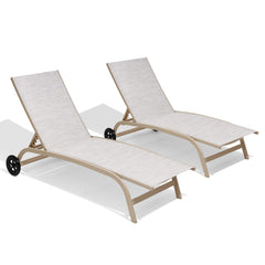 Wheeled Outdoor Folding Chaise Lounge