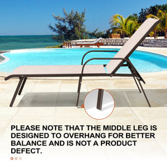 Textilene Adjustable Outdoor Chaise Lounge Set of 2