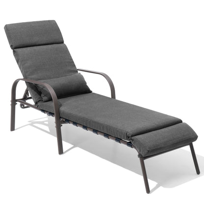 Crestlive Products Adjustable Five-Position Chaise Lounge Chair with Cushion