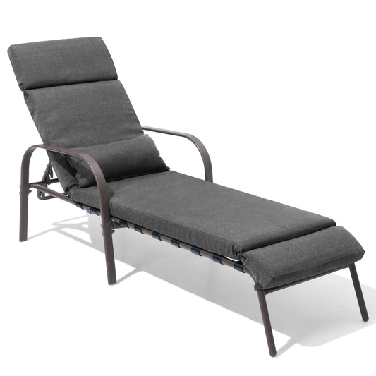 Crestlive Products Adjustable Five-Position Chaise Lounge Chair with Cushion