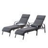 Adjustable Outdoor Chaise Lounge with Cushion & Pillow