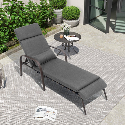 Crestlive Products Adjustable Five-Position Chaise Lounge Chair with Cushion