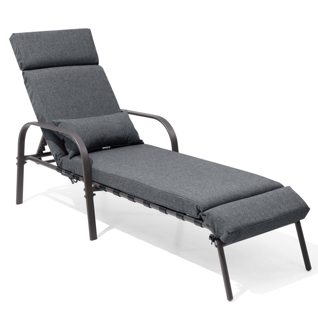 Adjustable Chaise Lounge w/ Cushion & Pillow | Crestlive