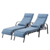 Adjustable Outdoor Chaise Lounge with Cushion & Pillow
